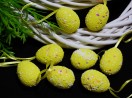 Великодній декор "Яйце на стрічці" (пінопласт), 4х3 см, ЖОВТИЙ